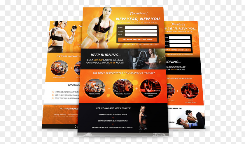 Gym Landing Page Orangetheory Fitness Graphic Design Unbounce PNG
