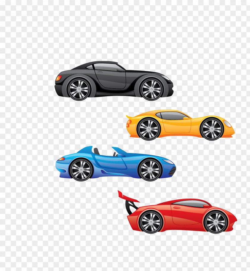 Vector Color Cartoon Convertible Sports Car Audi Q3 PNG
