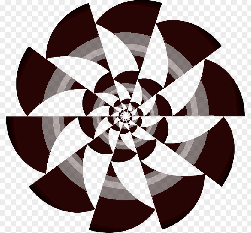 Abstract Red Rotational Symmetry Reflection Mathematics PNG