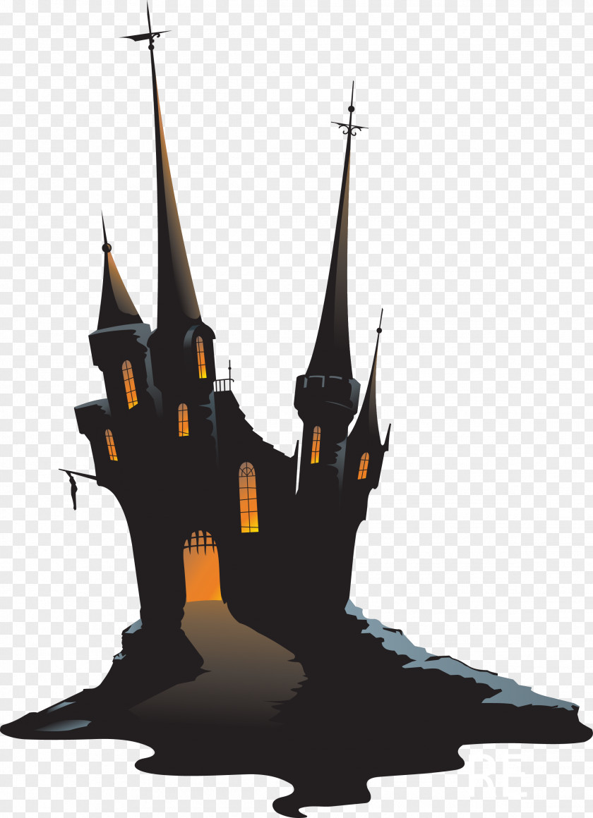 Halloween Haunted Castle Dark Element Vector Clip Art PNG