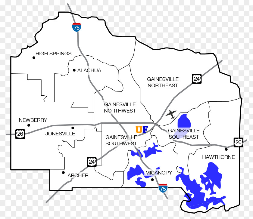 Map Alachua County High Springs PNG