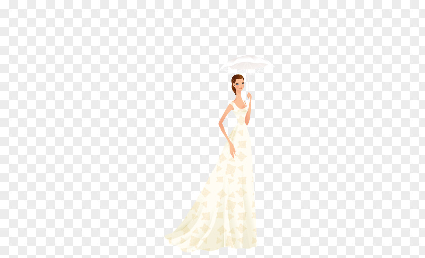 Vector Elements Woman Wearing A Wedding Dress Bride White Gown PNG