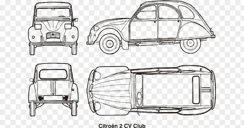 Car Antique Citroën 2CV Traction Avant PNG