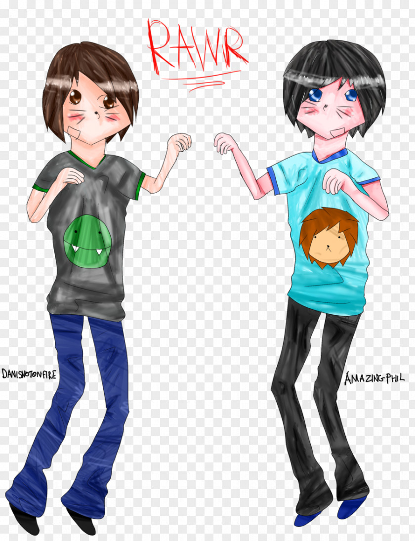 T-shirt Dan And Phil Fan Art YouTuber Drawing PNG