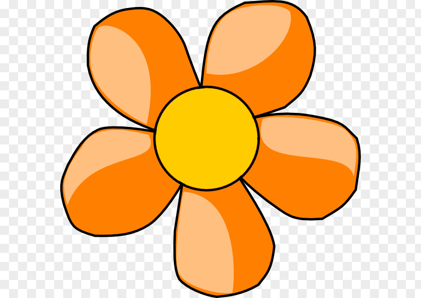 Orange Flower Green Clip Art PNG