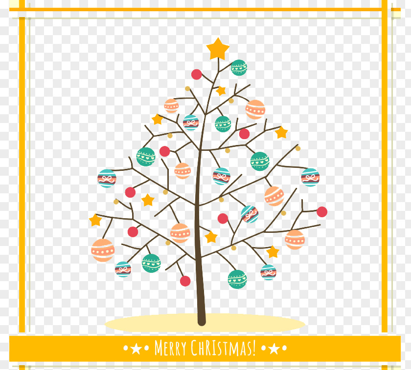 Color Lob Christmas Tree Vector Material Card Decoration PNG