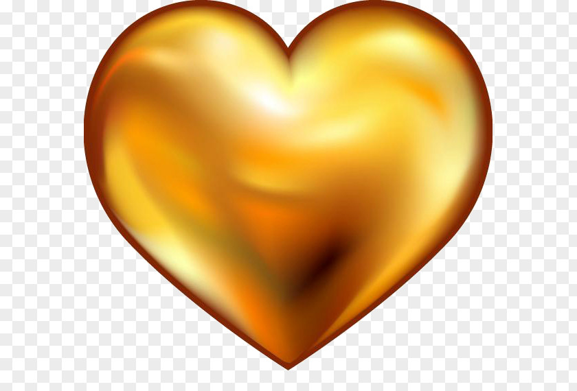 Gold Heart Valentine's Day Clip Art PNG