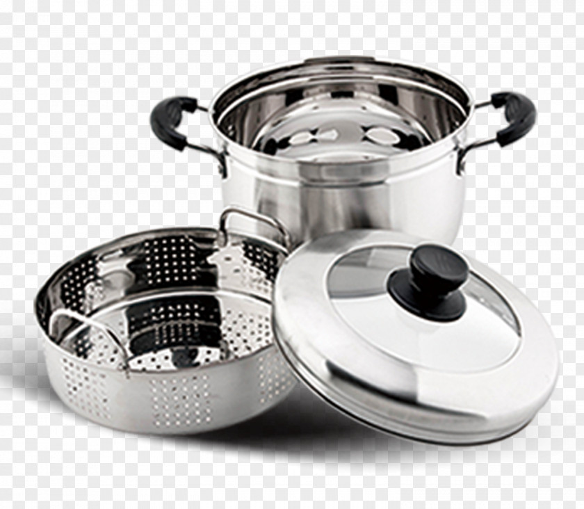 The Steamer Lid Is Silver Panci Food Stainless Steel Stock Pot Kitchen PNG