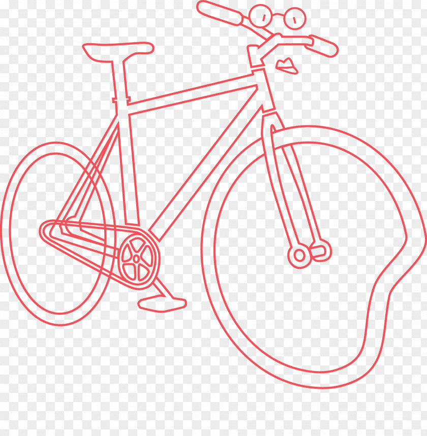 Bicycle Frames Wheels Illustration Design PNG