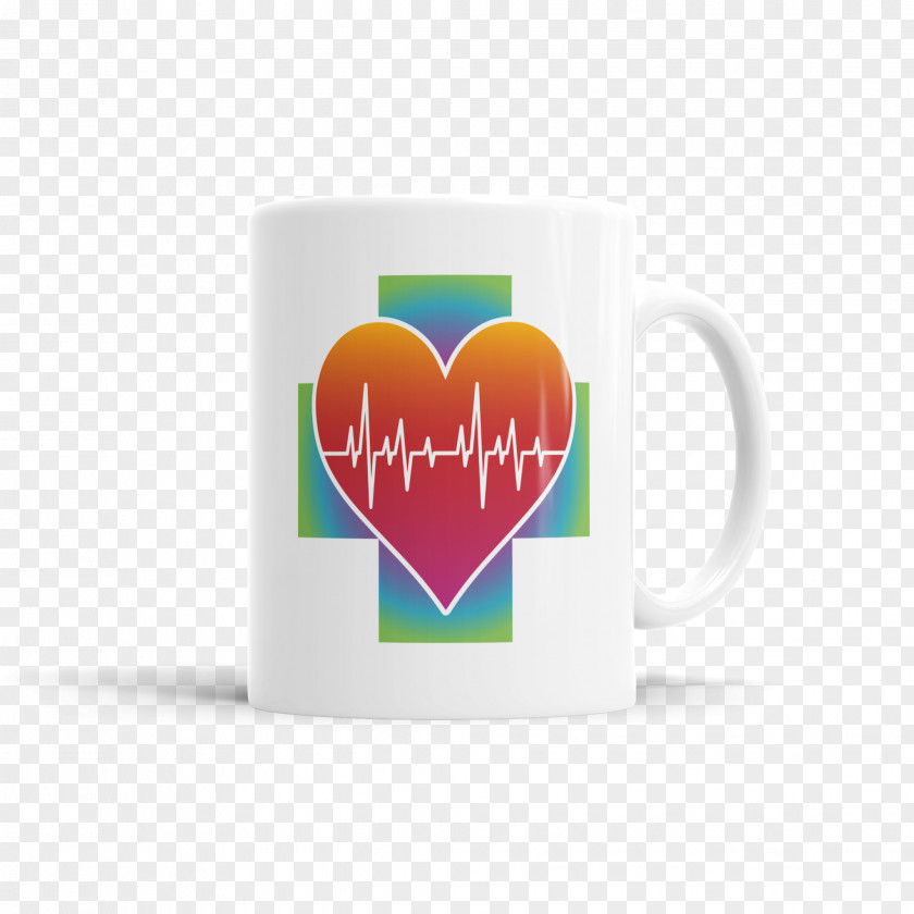 Heart Ecg Coffee Cup Brand Logo Mug PNG