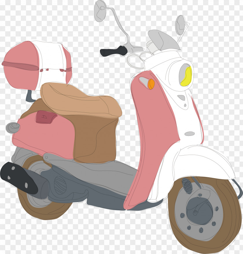 Pink Motorcycle Vector Euclidean Illustration PNG