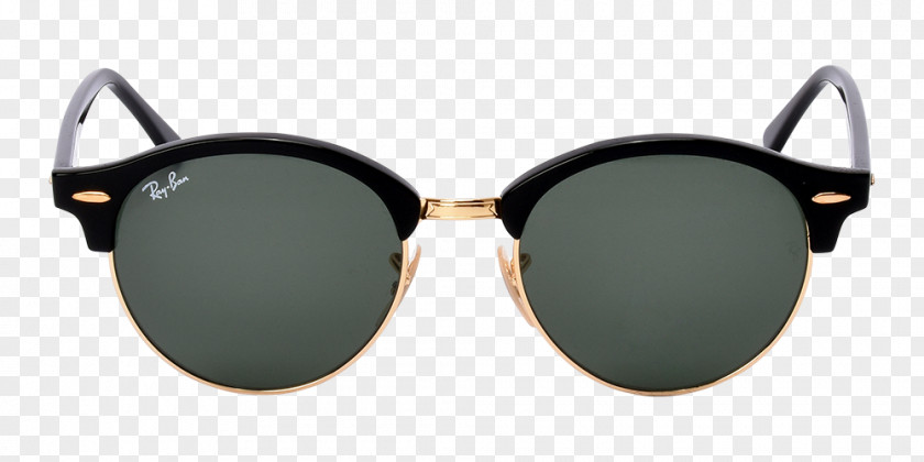 Ray Ban Ray-Ban Clubround Aviator Sunglasses Round Metal PNG