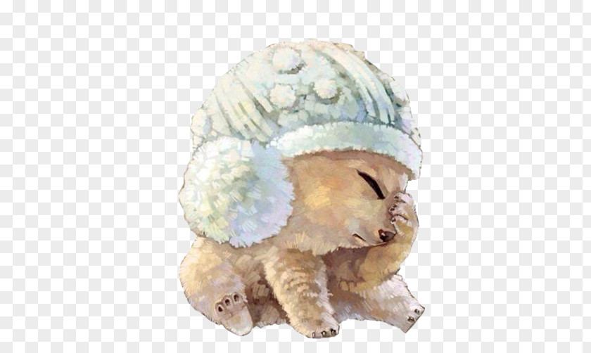 Polar Bear Hat Painted Material Picture Giant Panda Cuteness Illustrator Watercolor Painting Illustration PNG