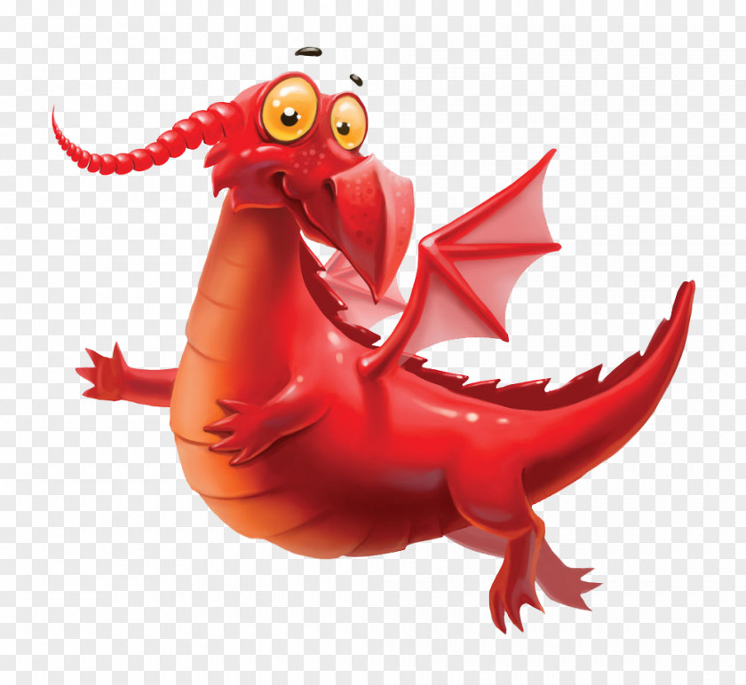 Red Dinosaur Illustration PNG
