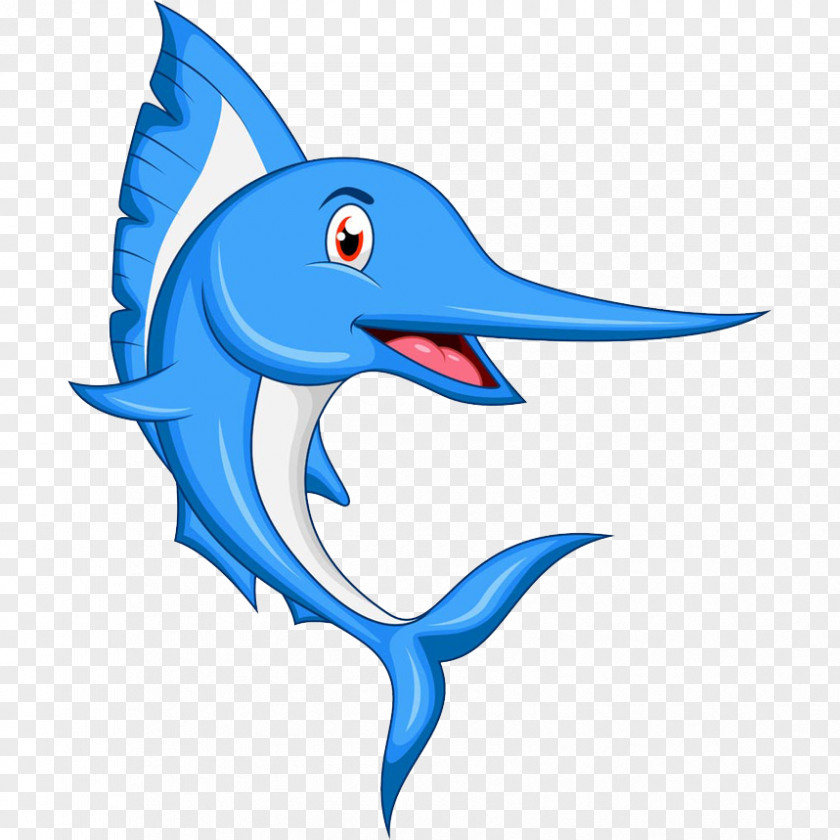 Electric Blue Fish Cartoon Shark PNG