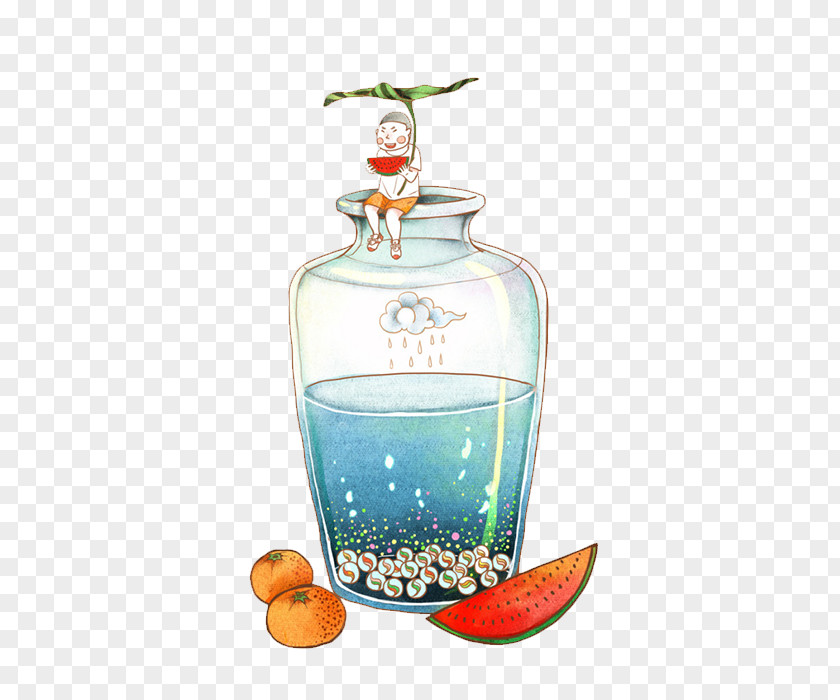 Fruit And Bottle Glass PNG