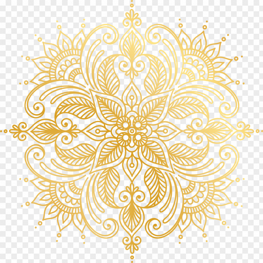 Golden Pattern Of Flowers PNG pattern of flowers clipart PNG