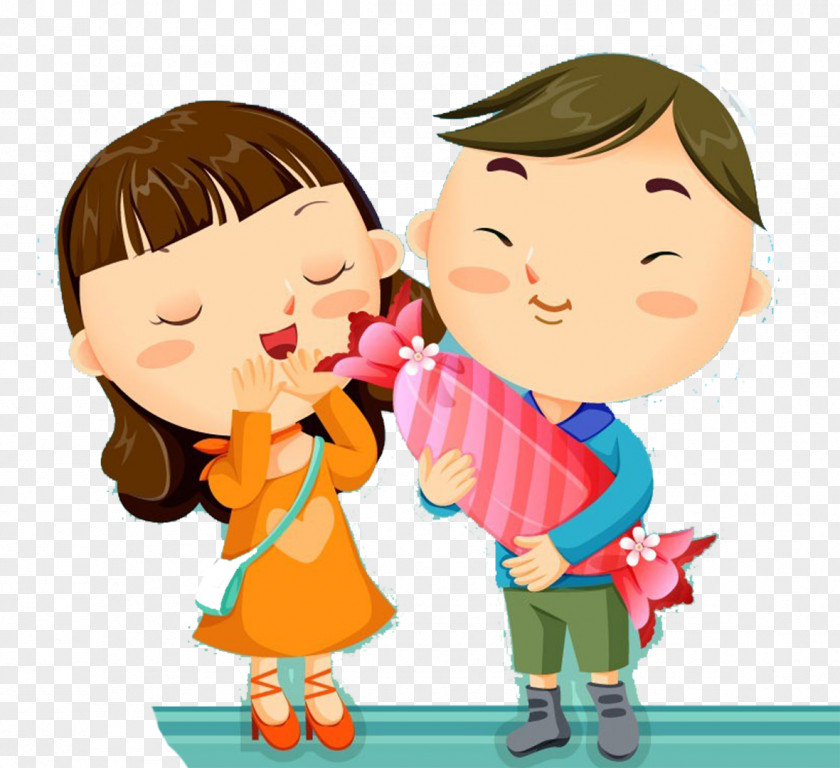 Little Couples Send Sugar Cartoon Love High-definition Television Wallpaper PNG
