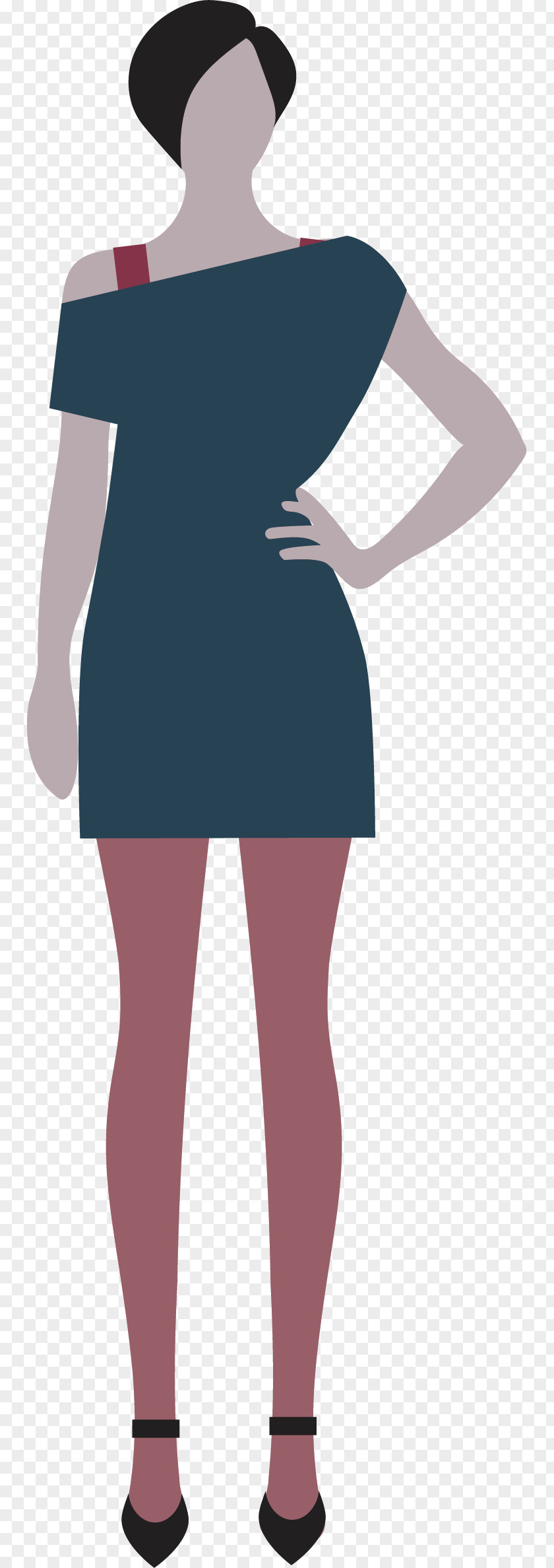 Vector Hand-painted Short Hair Model Businessperson Shoulder Business Plan Marketing PNG