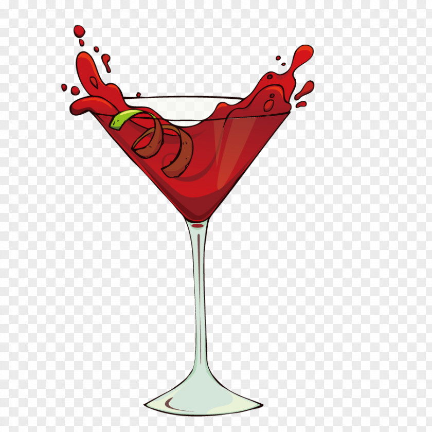 Vector Juice Cosmopolitan Cocktail Pink Lady Wine Glass PNG
