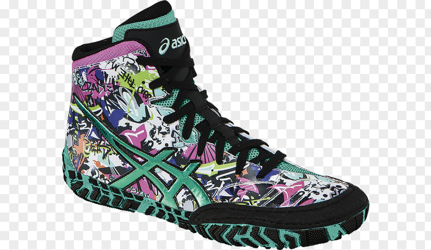 Rainbow Adidas Shoes For Women Asics Aggressor 2 L.E. Wrestling Sports PNG
