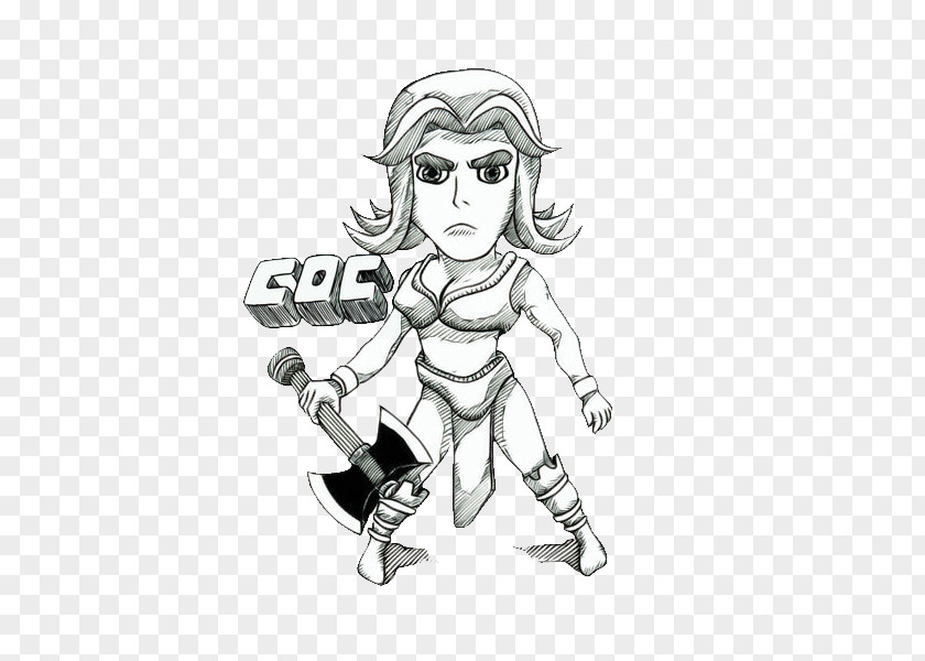 Take An Ax Female Fighters Axe Black And White PNG