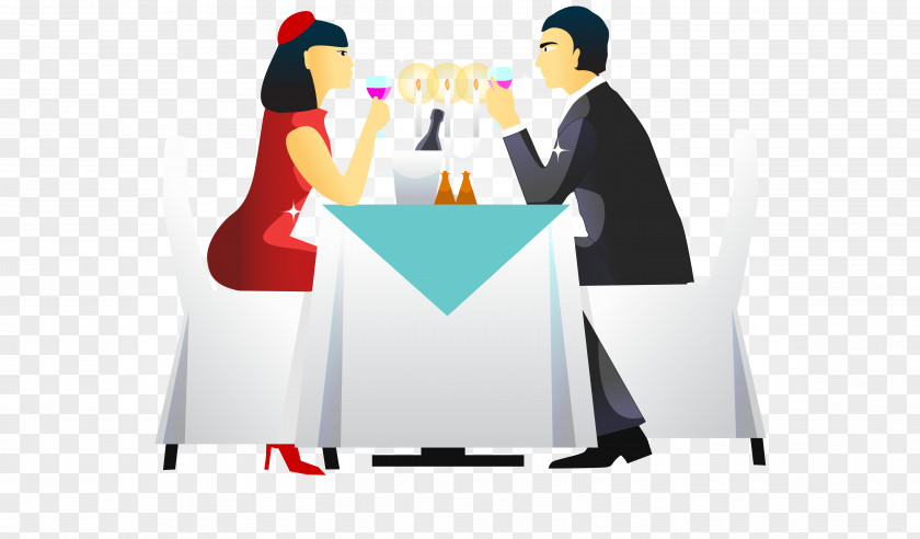 Dating Men And Women Vector Supper Drawing Romance PNG