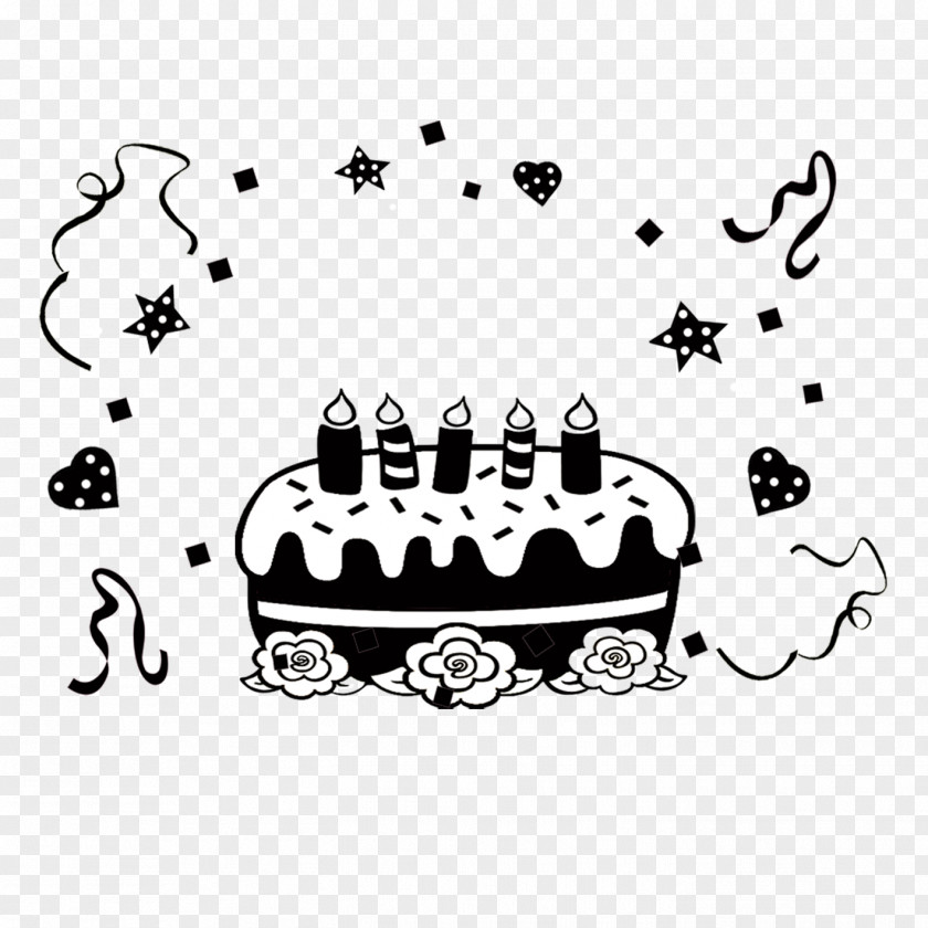 Black Cake Birthday Craft Mold PNG