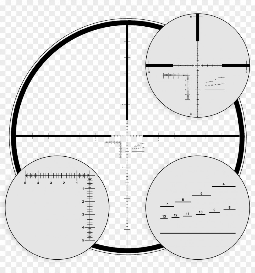 Military Telescopic Sight Milliradian Reticle Optics PNG