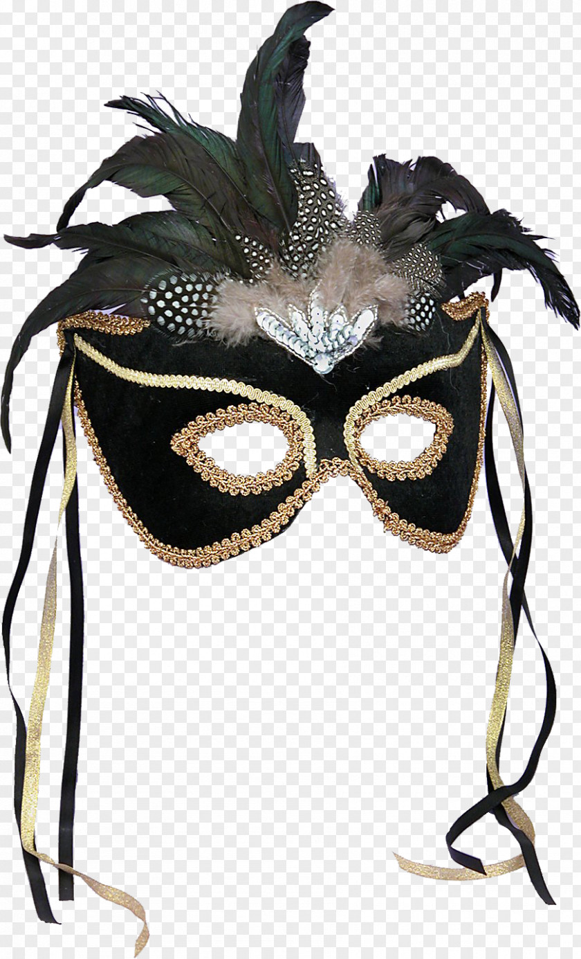 Phantom Mask Masquerade Ball Halloween Costume Feather PNG