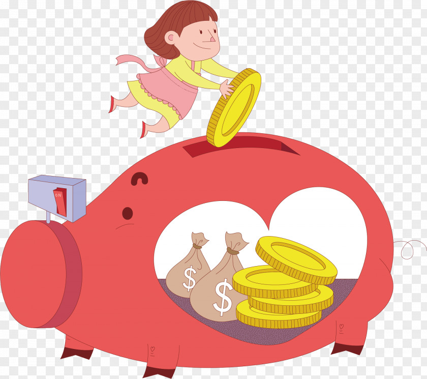 Red Piggy Bank Personal Finance Investment PNG