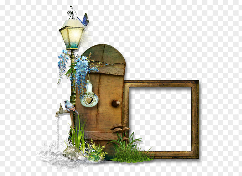 Wooden Frame And Doors Picture Window Paper PNG