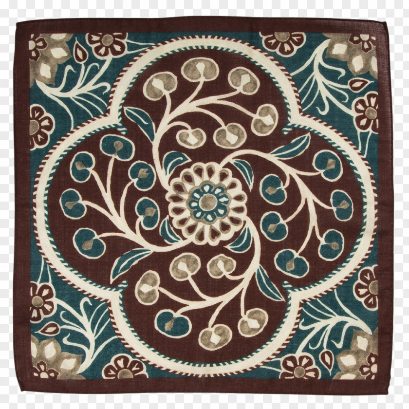 Exquisite Inkstone Paisley Place Mats Teal PNG