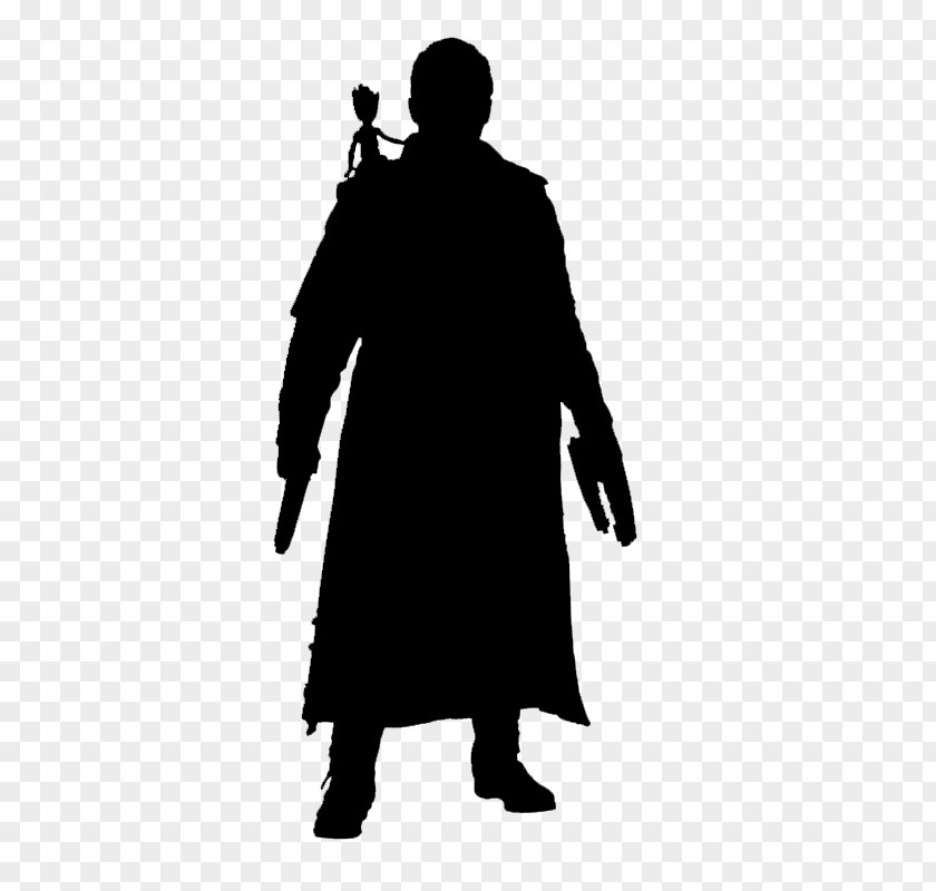 Character Silhouette Outerwear Fiction Black M PNG