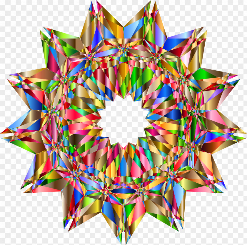Colorful Geometric Star Symmetry Geometry Kaleidoscope PNG