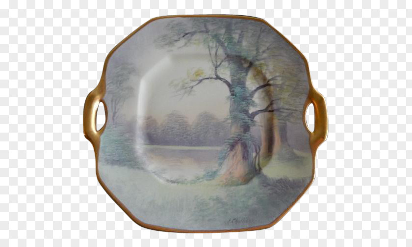 Hand-painted Cake Plate Platter Porcelain Pottery Tableware PNG