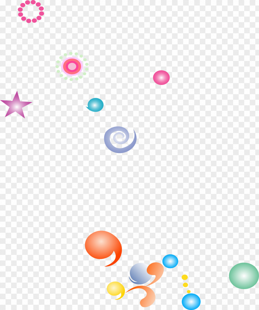 Hand Painted Colorful Star Dots Point Clip Art PNG