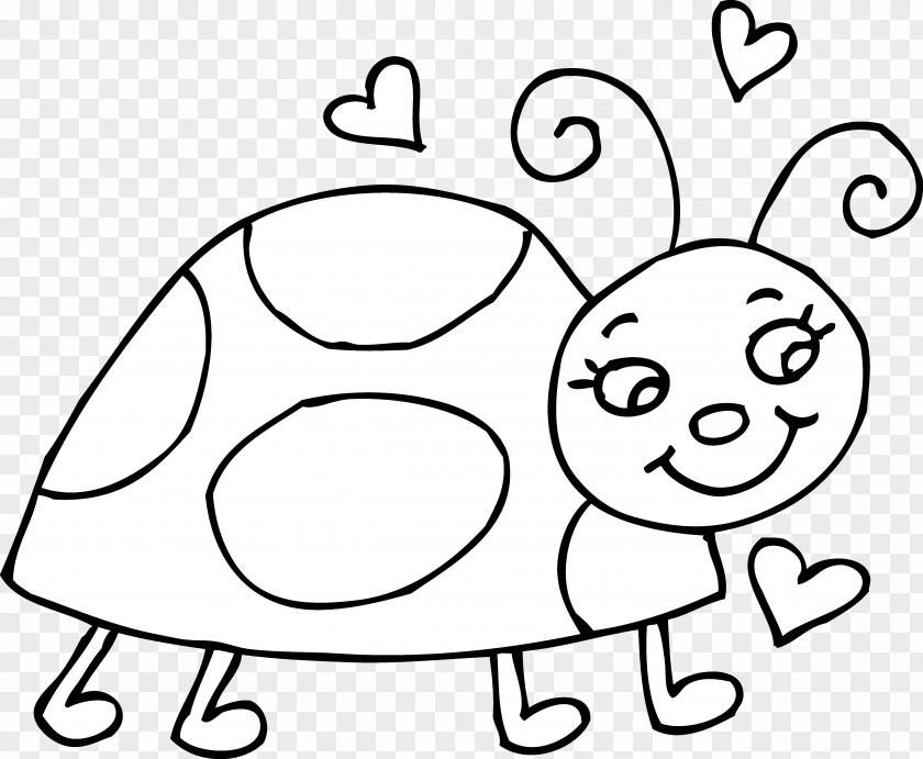 Black And White Ladybug Clipart Coloring Book Ladybird Kids Child Drawing PNG