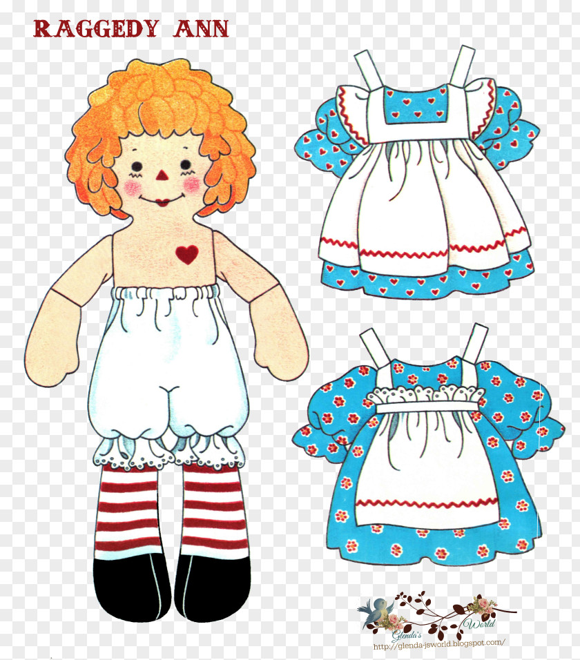 Doll Raggedy Ann & Andy Paper Pattern PNG