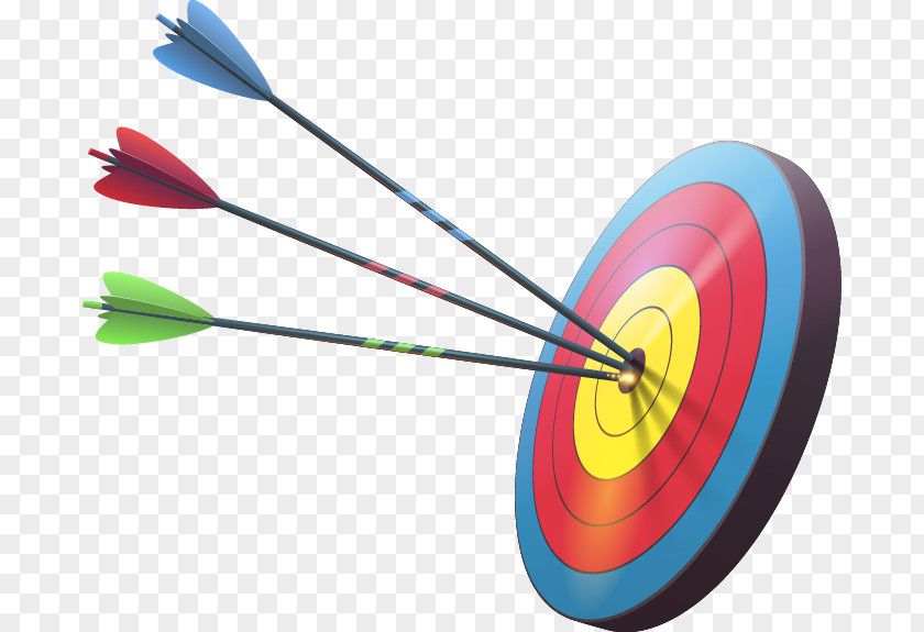Hand Drawn Darts And Target Vector Archery Bullseye PNG
