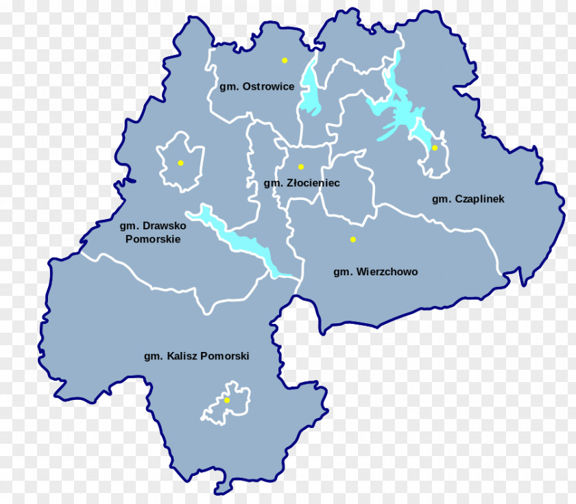 Map Gmina Złocieniec Drawsko Pomorskie Lake Landscape Park PNG