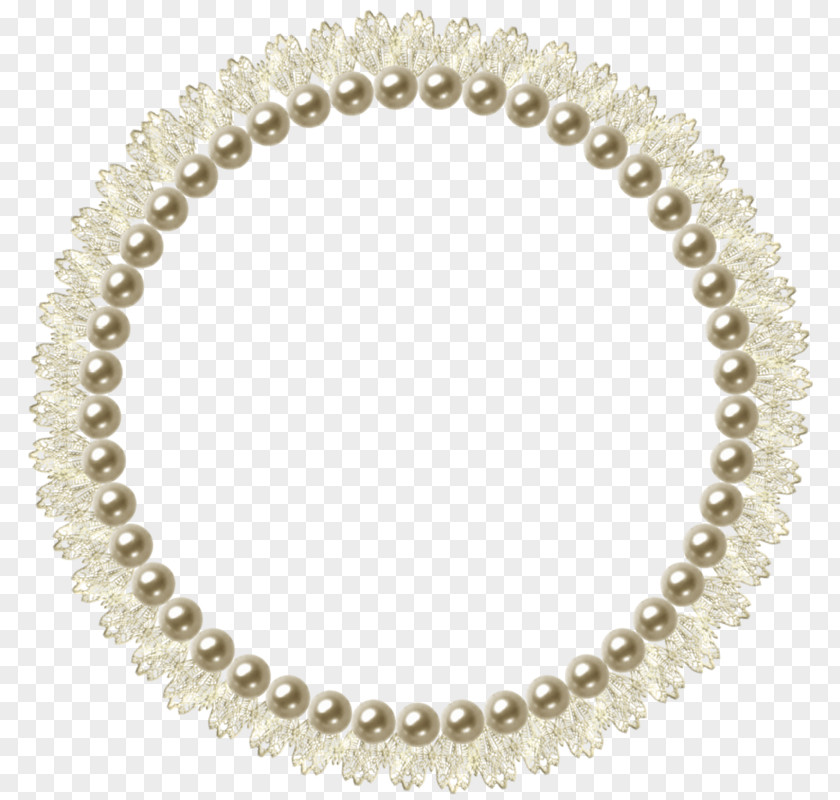 Pearl Circle Picture Frame PNG