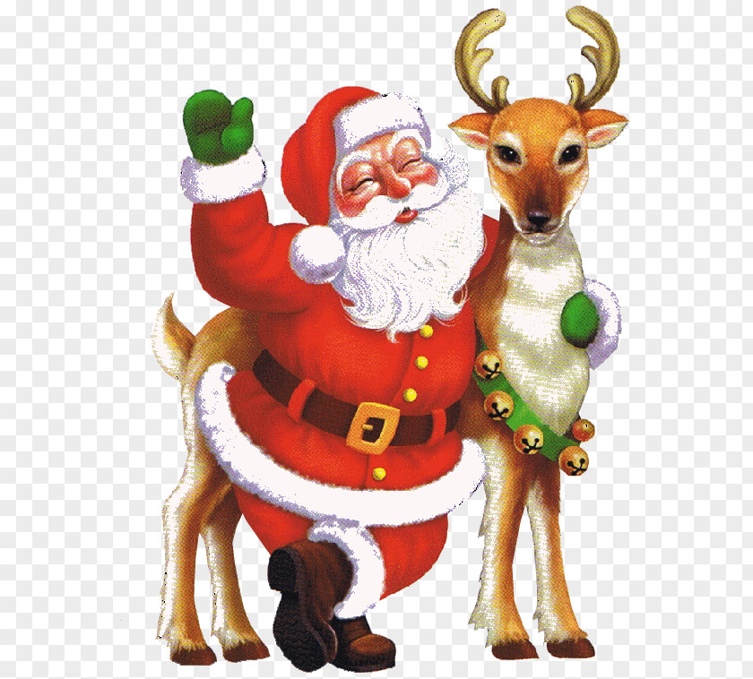 Reindeer Santa Claus Christmas Ornament PNG