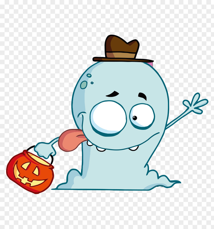 Cartoon Painted Tongue Halloween Ghost Trick-or-treating Monster Jack-o'-lantern Clip Art PNG