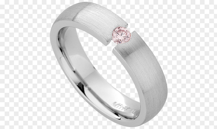 Curve Ring Wedding Pink Diamond Tension PNG