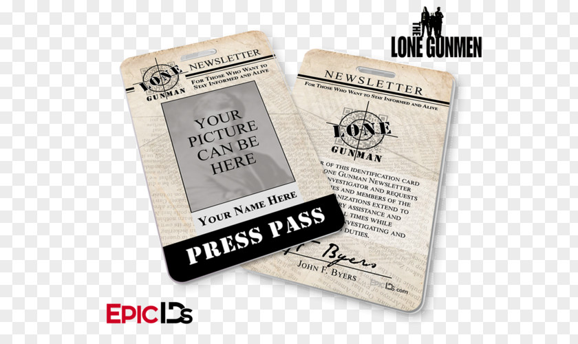 Custom Dead Space 2 Costume Press Pass Font Brand News Media The Lone Gunmen PNG