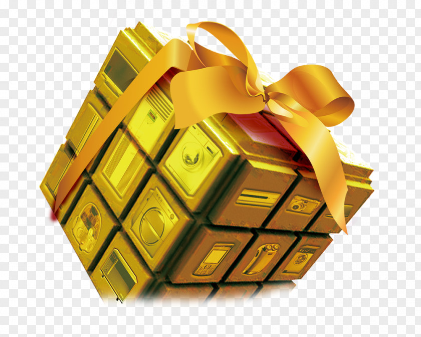 Golden Cube Rubiks Gold PNG