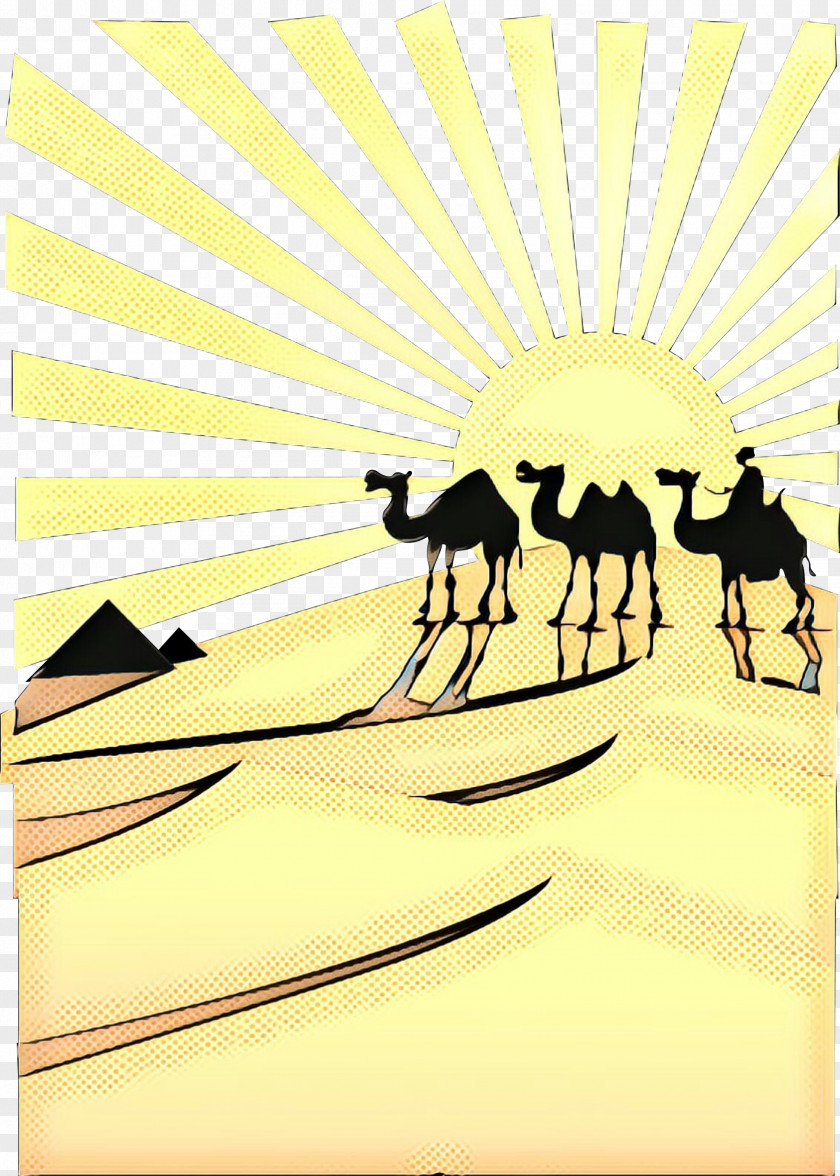 Landscape Arabian Camel Vintage Background PNG