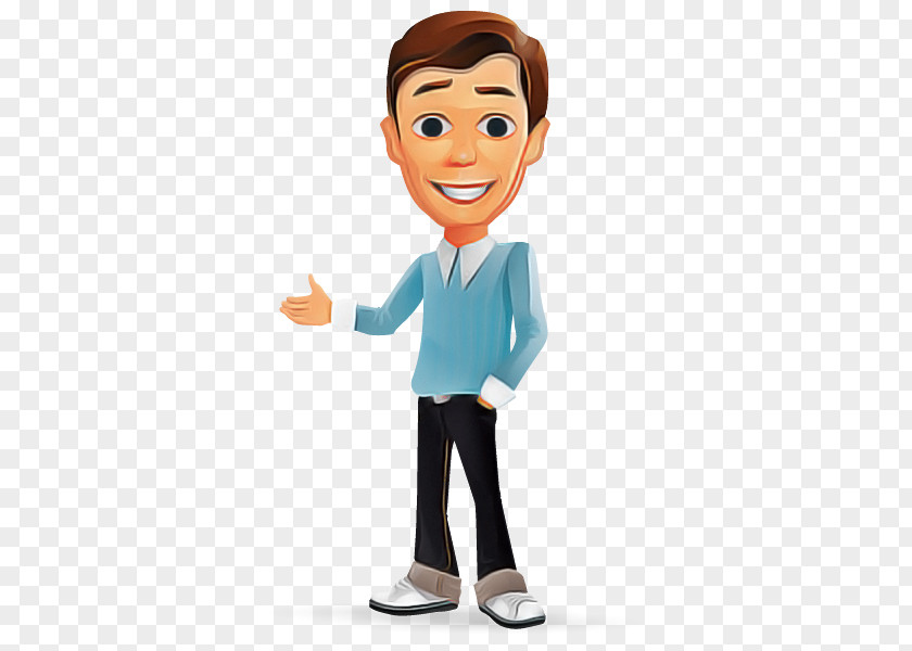 Whitecollar Worker Animation Cartoon Standing Gesture Finger Okay PNG