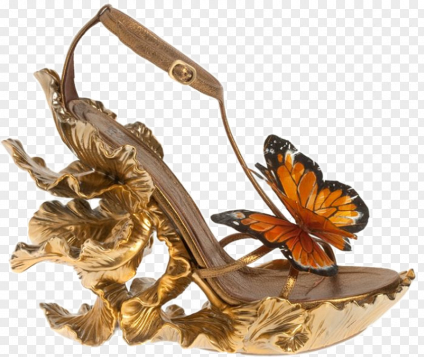 Butterfly High-heeled Shoe Fashion Designer PNG